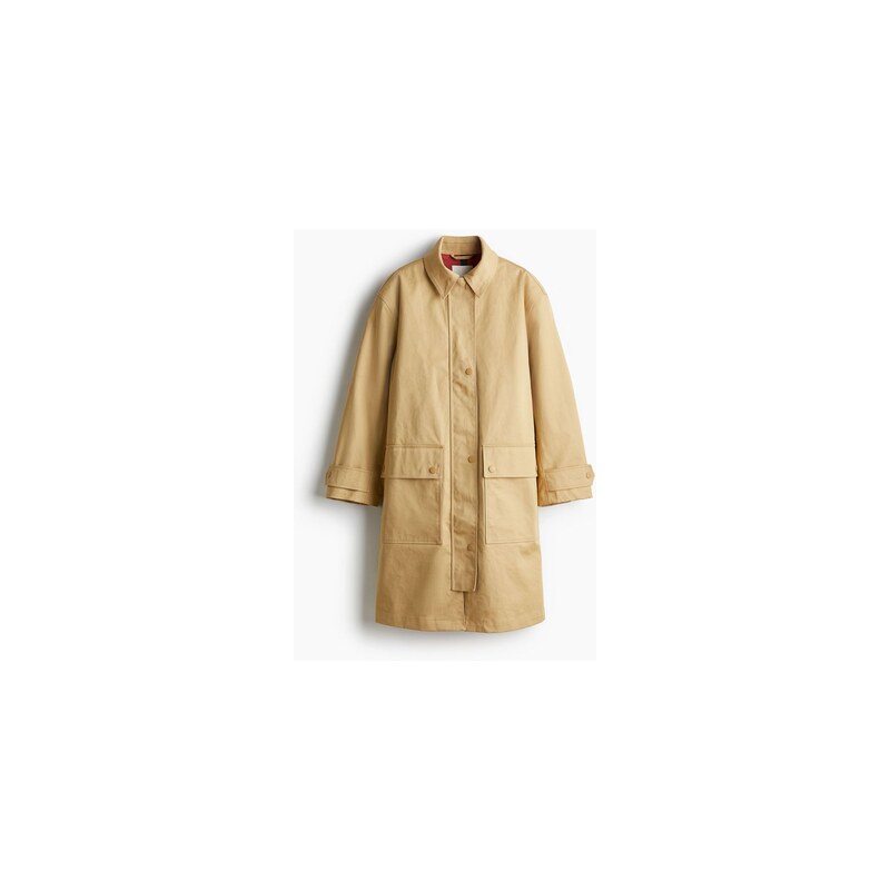 H&M - Kabát z kepru bonded - Béžová