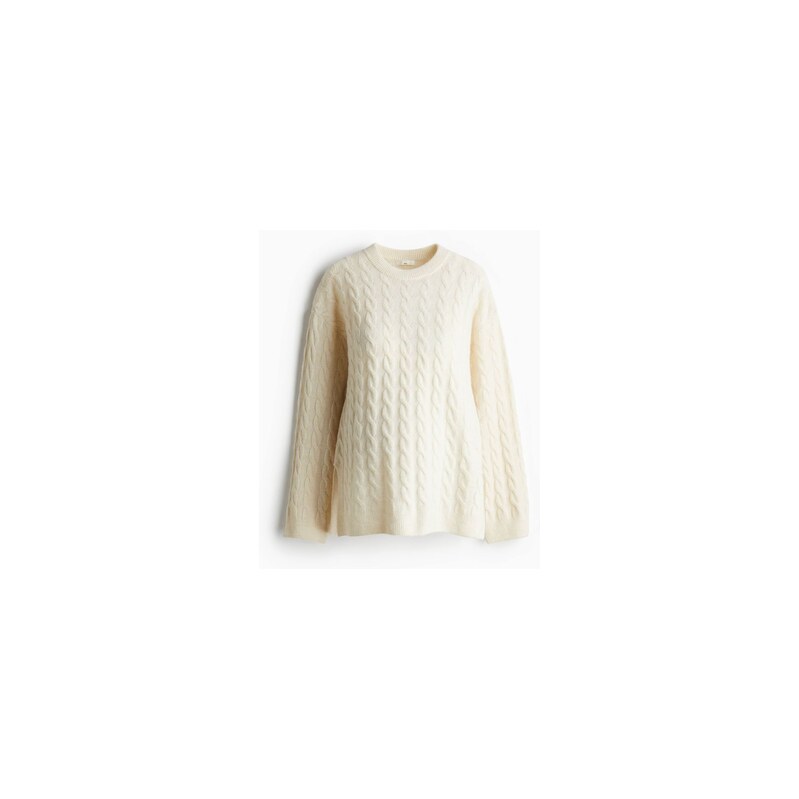 H&M - MAMA Svetrs copánkovým vzorem - Krémová