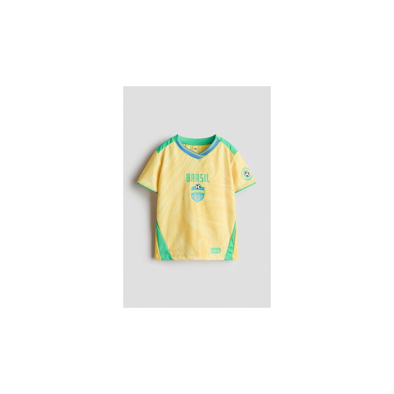 H&M - Fotbalové tričkos potiskem - Žlutá/Brasil