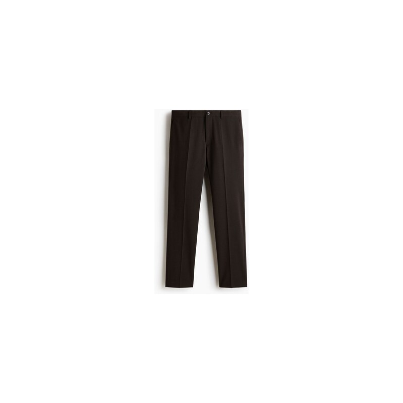 H&M - Elegantní kalhoty Slim Fit - Tmavě Hnědá