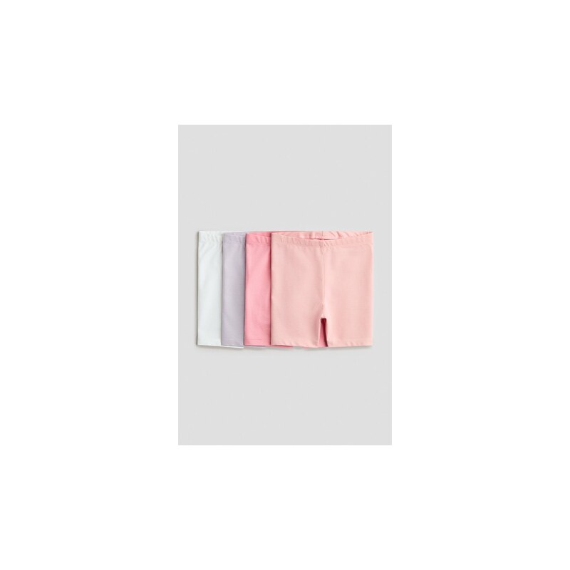 H&M - Bavlněné cyklistické šortky 4 kusy - Růžová/Světle Fialová