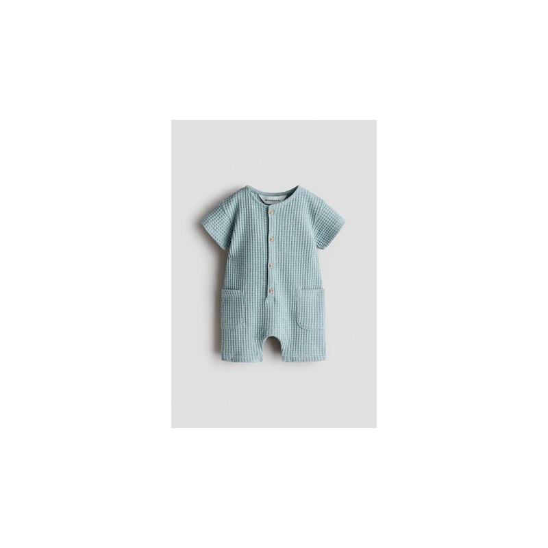 H&M - Bavlněný overal - Tyrkysová