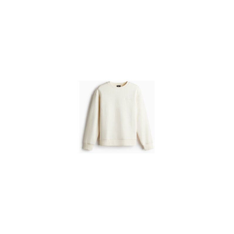 H&M - Žebrovaná mikina Loose Fit - Krémová