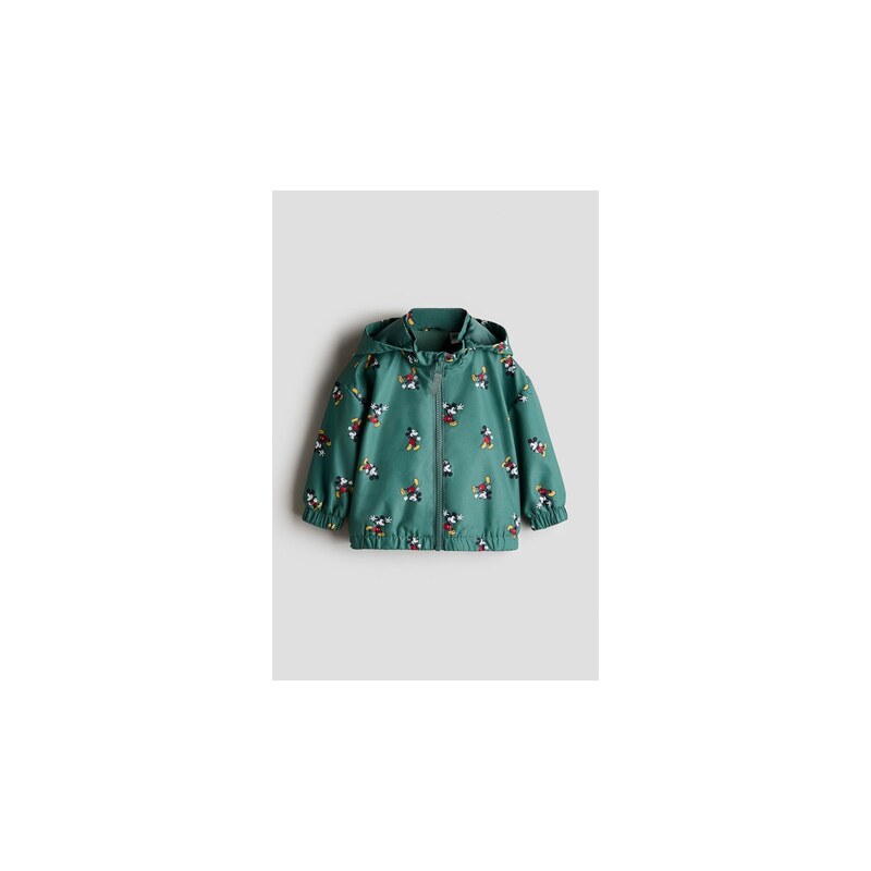 H&M - Bundas flísovou podšívkou - Zelená/Myšák Mickey