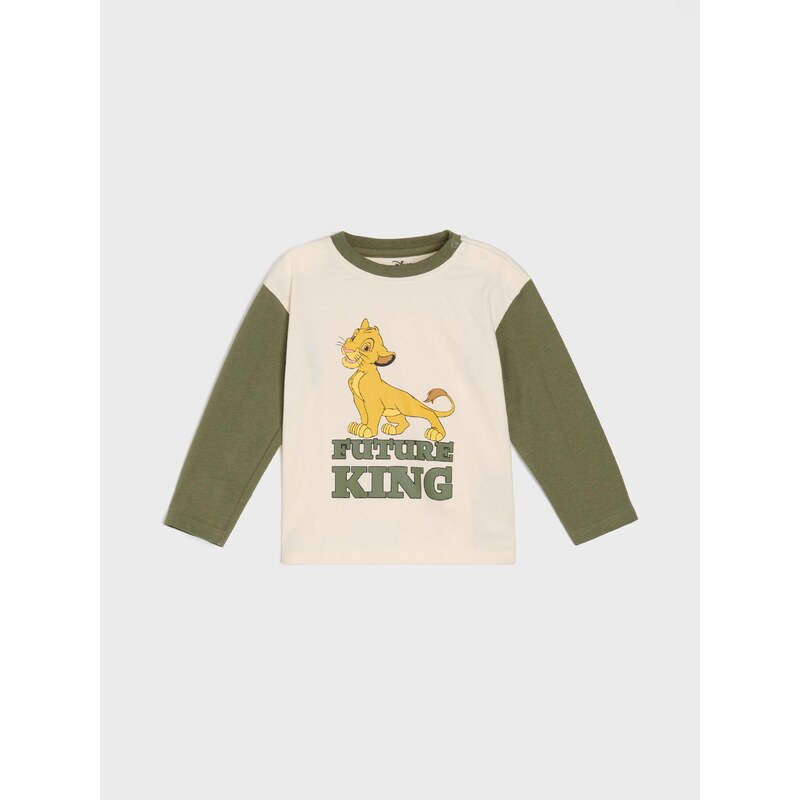 Sinsay - Tričko s dlouhými rukávy The Lion King - krémová