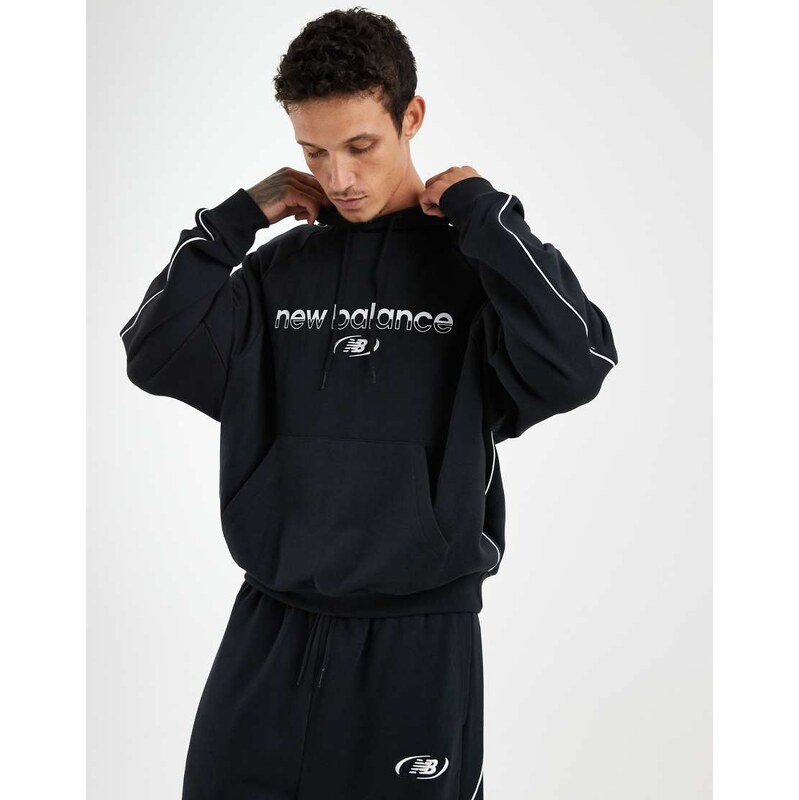 New Balance trackside french terry hoodie in black