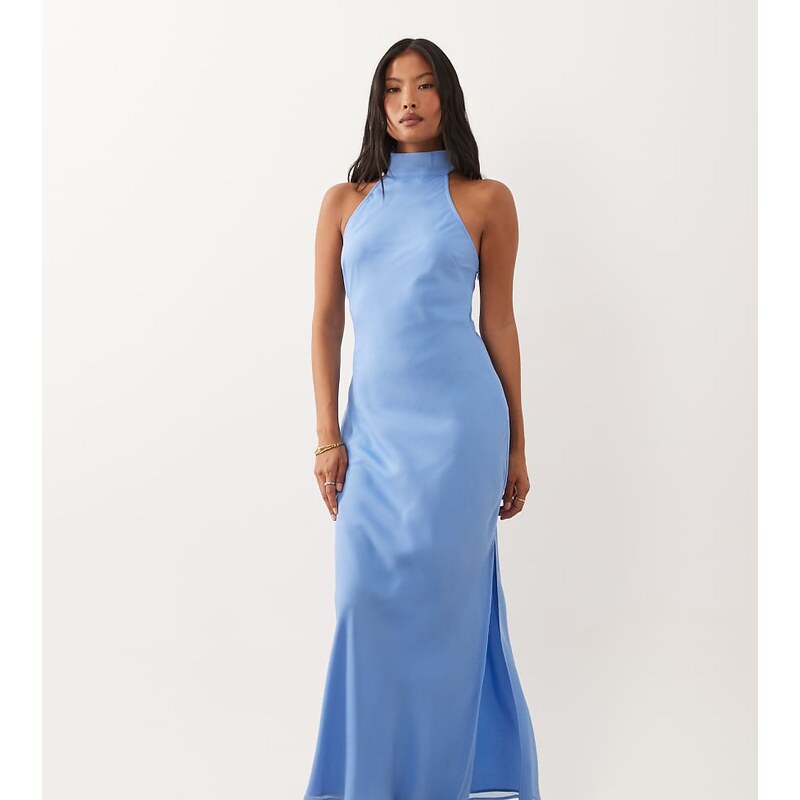 ASOS Petite ASOS DESIGN Petite chiffon high neck midi dress in