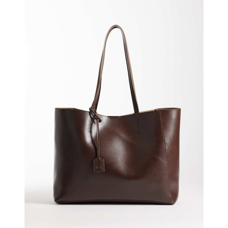 PASQ classic tote bag in dark chocolate-Brown