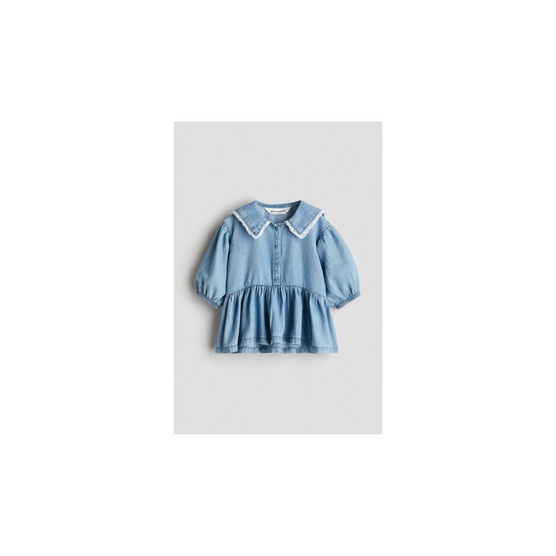 H&M - Džínové šatys námořnickým límcem - Denim Blue
