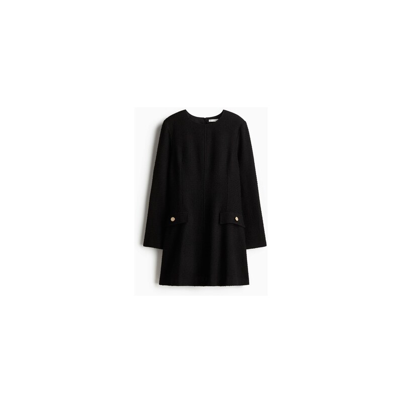 H&M - Šaty z tkaniny buklé - Černá