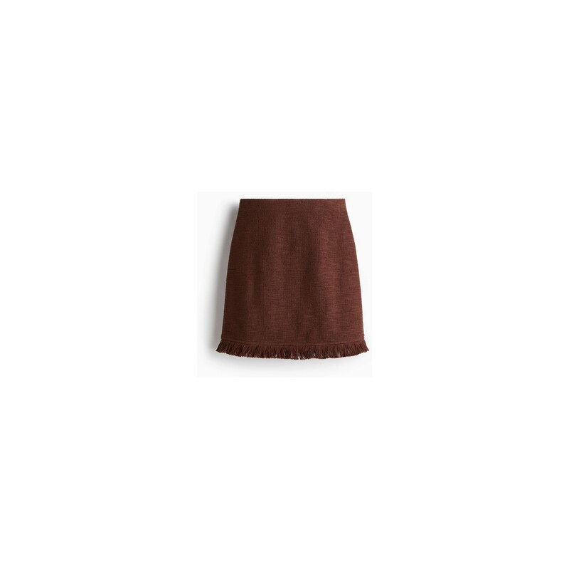 H&M - Sukně z buklé s třásněmi - Hnědá