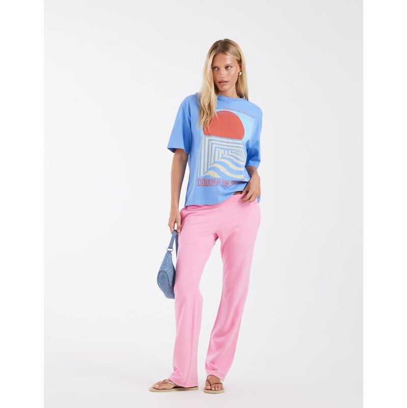 Hollister straight leg low rise joggers in pink