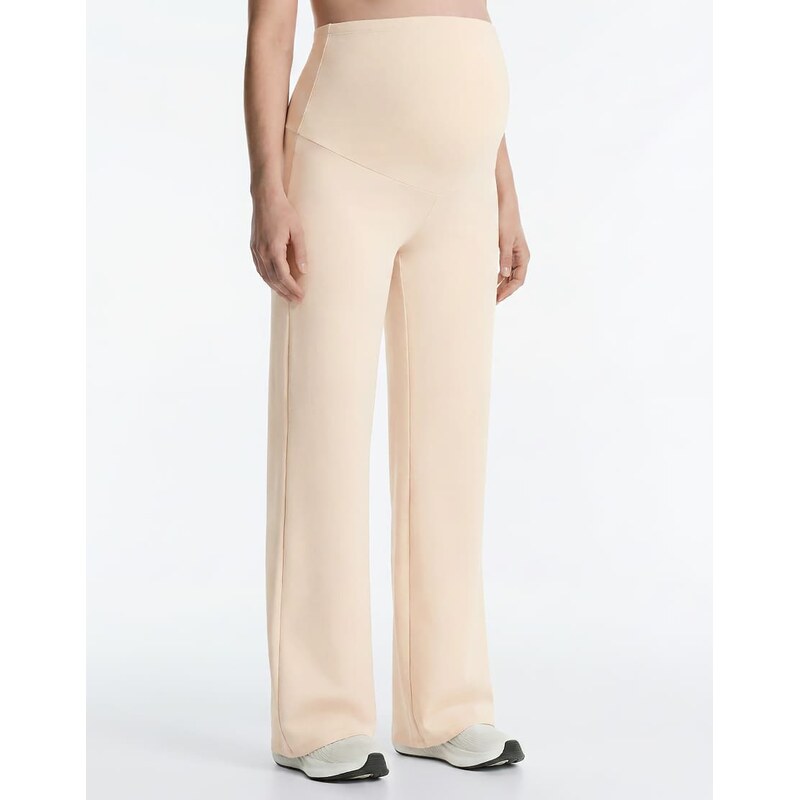 OYSHO Maternity comfortlux straight-leg trousers in sand-Neutral