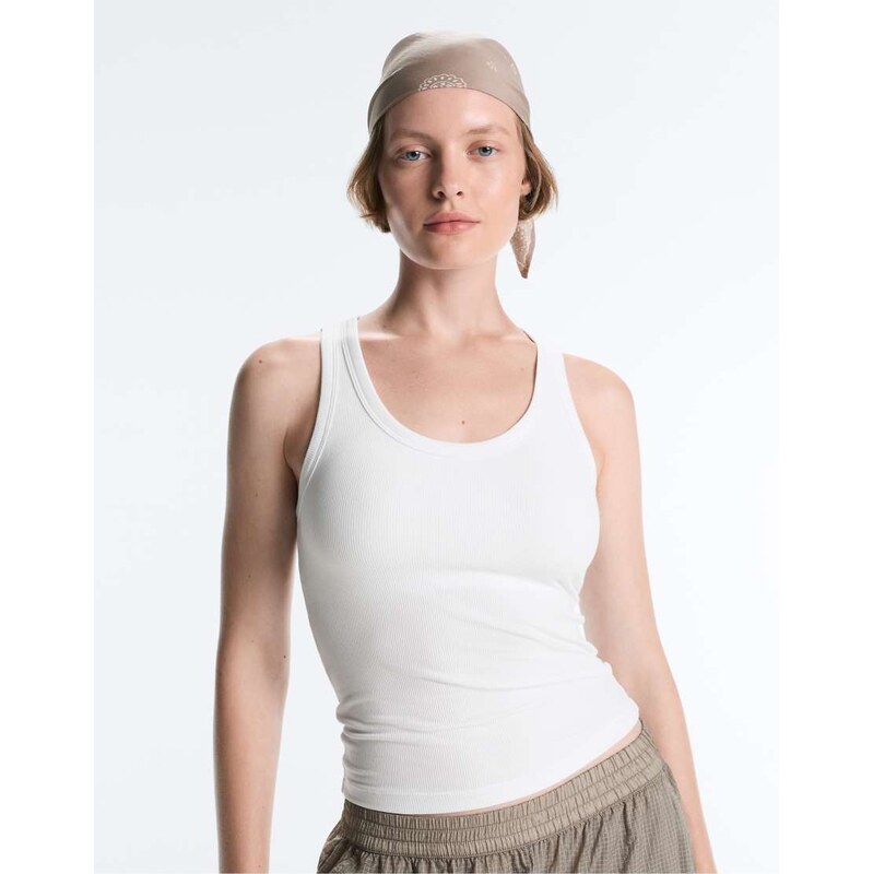 OYSHO Rib modal blend tank top in off-white
