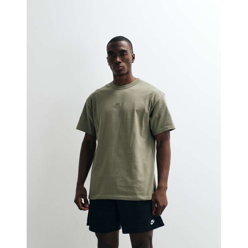 Nike Premium Essentials oversized t-shirt in light khaki-Grey