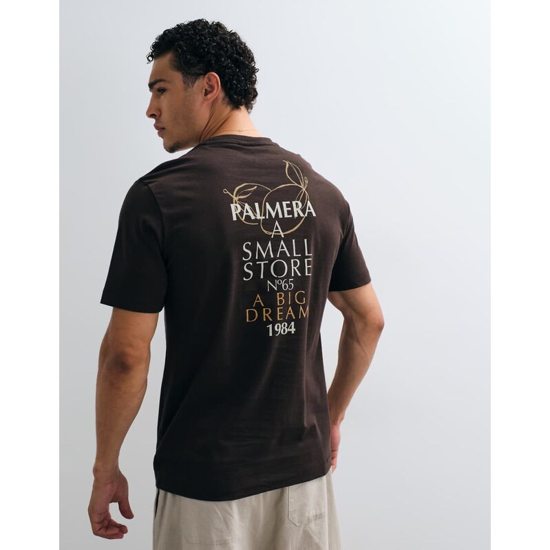 Mango graphic t-shirt in brown