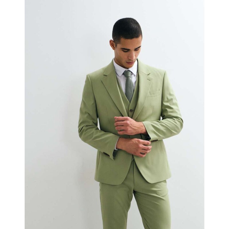 ASOS DESIGN slim suit blazer in green