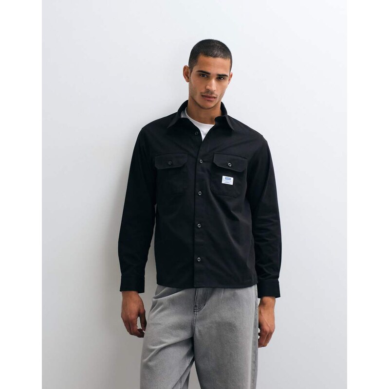 HUGO Blue Ekynone oversized shirt in black