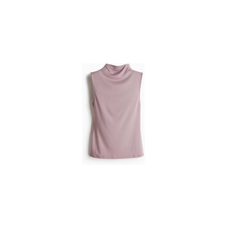 H&M - Top z mikrovláknas vysokým výstřihem. - Světlá Tlumeně