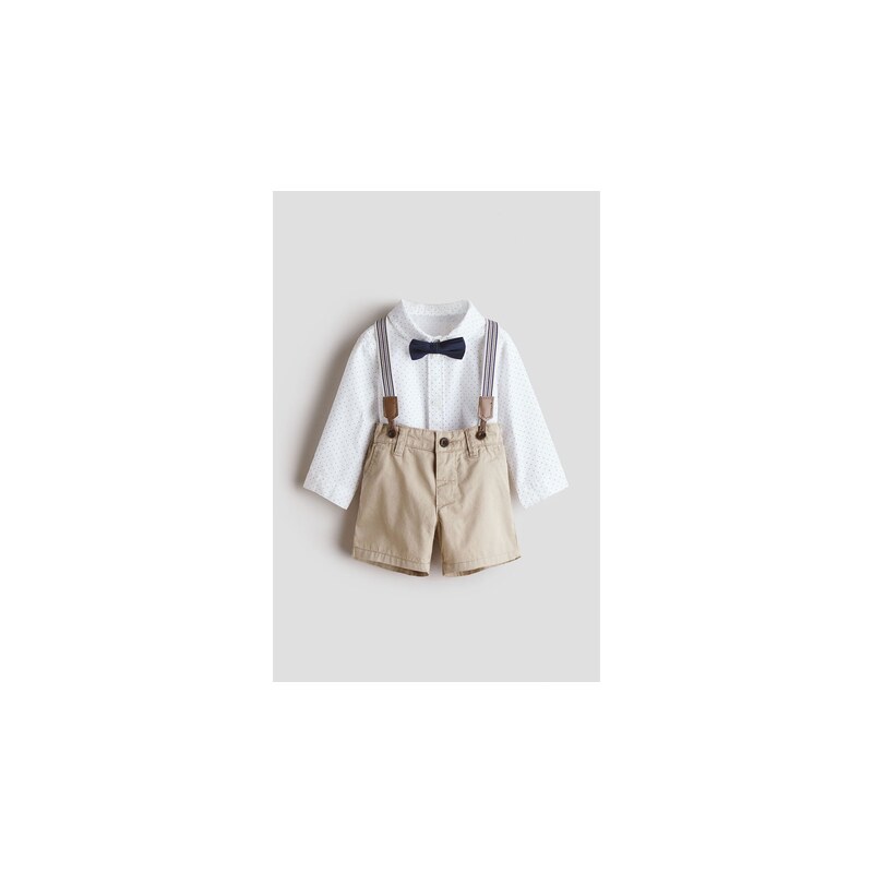 H&M - Trojdílná společenská souprava - Béžová/Puntíky