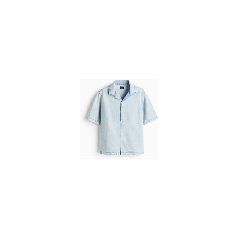 H&M - Džínová košile resort Regular Fit - Světlý Denim Blue
