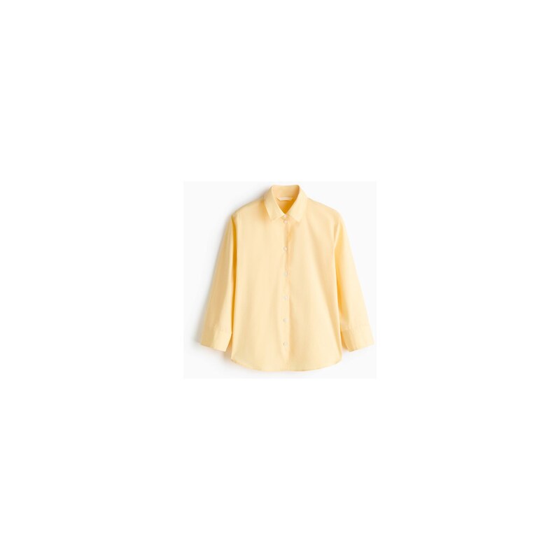 H&M - Košile z bavlněného popelínu - Světle Žlutá
