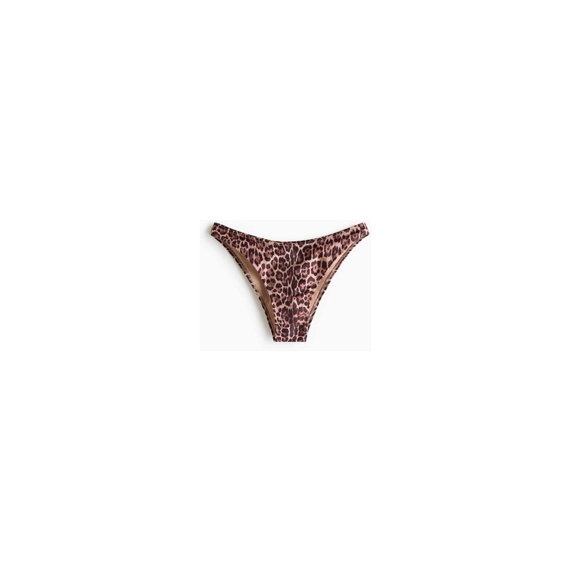 H&M - Bikinové kalhotky Cheeky - Světle Béžová/Leopardí Potisk