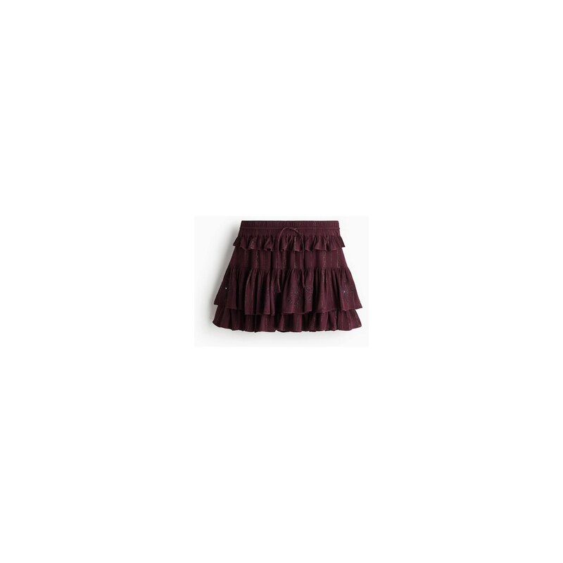 H&M - Volánová minisukně - Vínová
