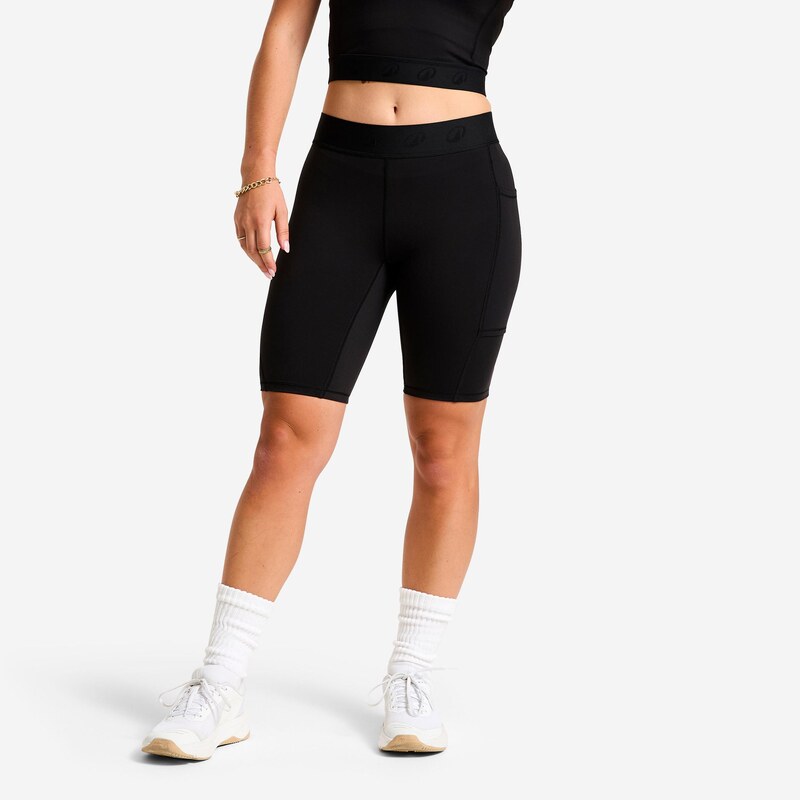 DOMYOS Dámské delší pružné fitness kraťasy