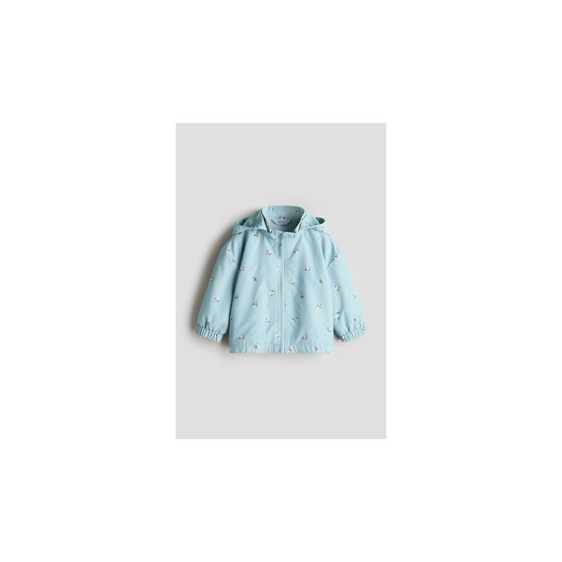 H&M - Bundas flísovou podšívkou - Tyrkysová/Květy
