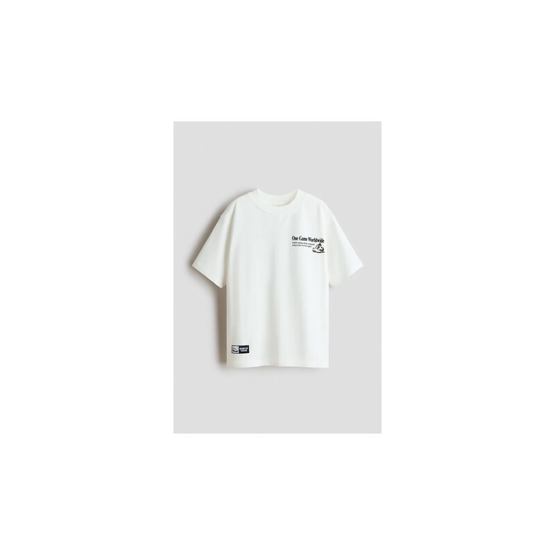 H&M - Tričkos potiskem - Slonovinová/Fotbalový Míč