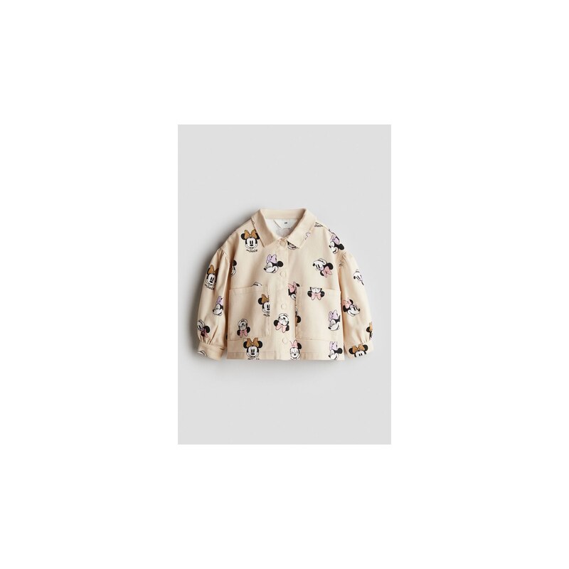 H&M - Keprová bundas potiskem - Světle Béžová/Myška Minnie