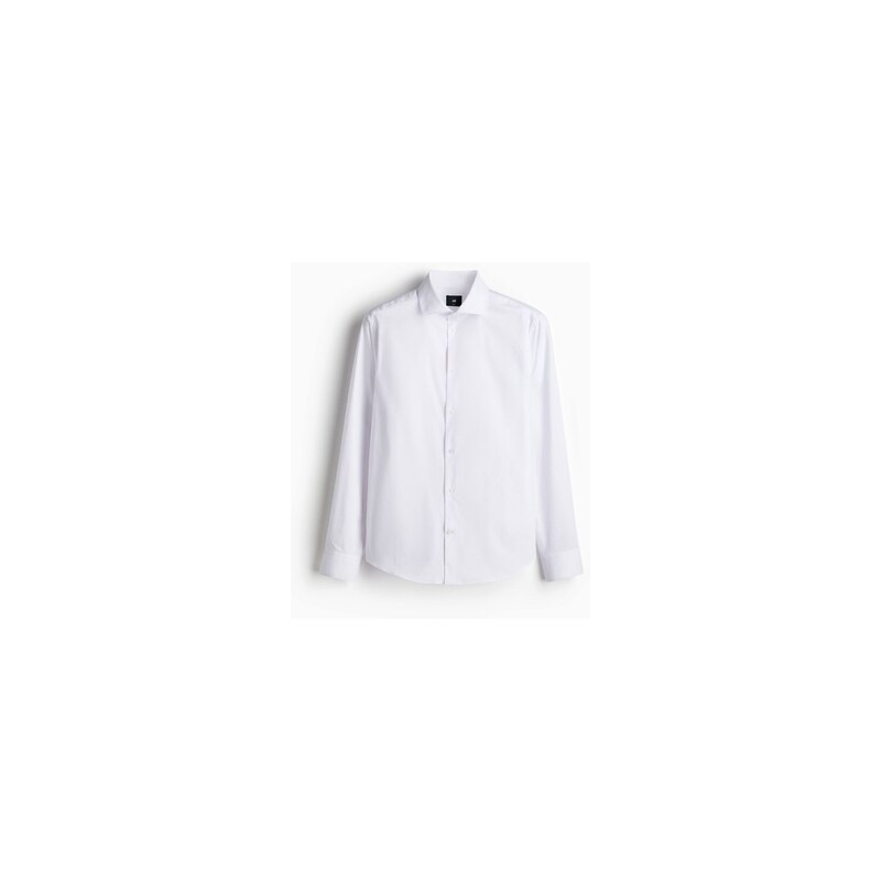 H&M - Bavlněná košile Slim Fit - Bílá