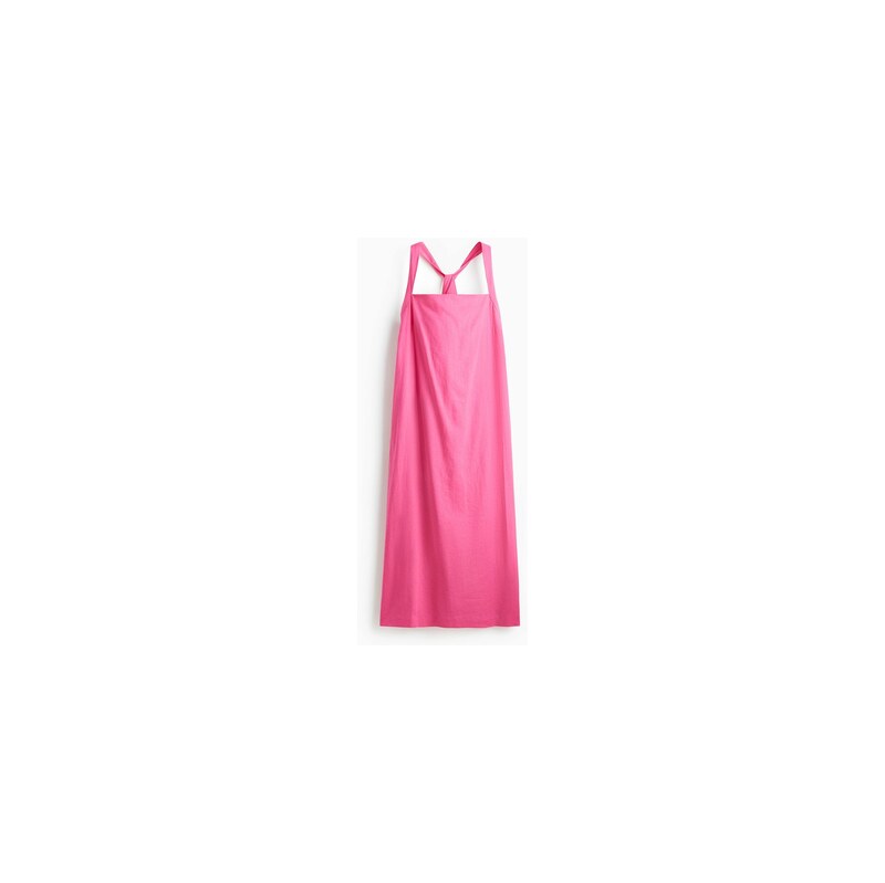 H&M - Šaty z lněné směsi - Jasně Růžová