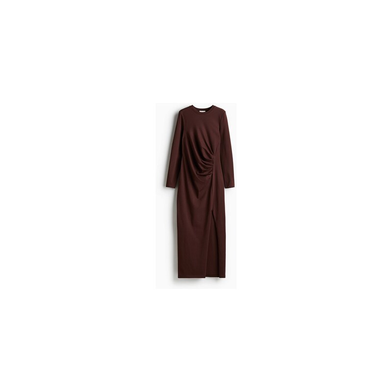 H&M - Řasené šaty - Hnědá
