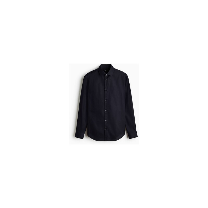 H&M - Bavlněná košile Slim Fit - Námořnická Modř