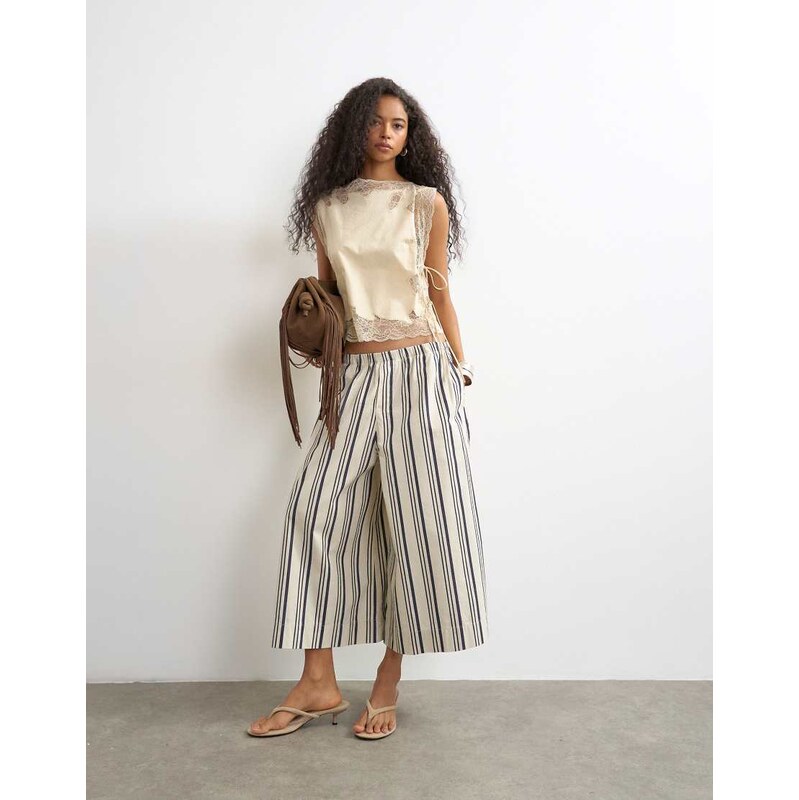 Topshop A line culotte in stripe-Multi