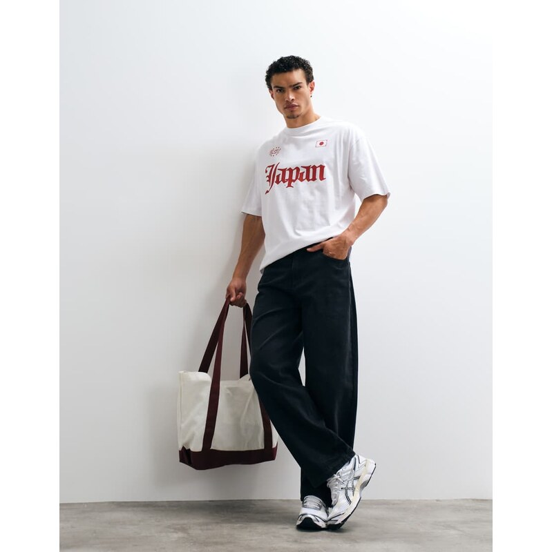 ASOS DESIGN oversized t-shirt with Japan graphic in white
