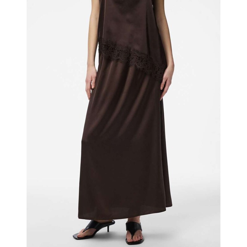 Pieces Maxi skirt in hot fudge-Brown
