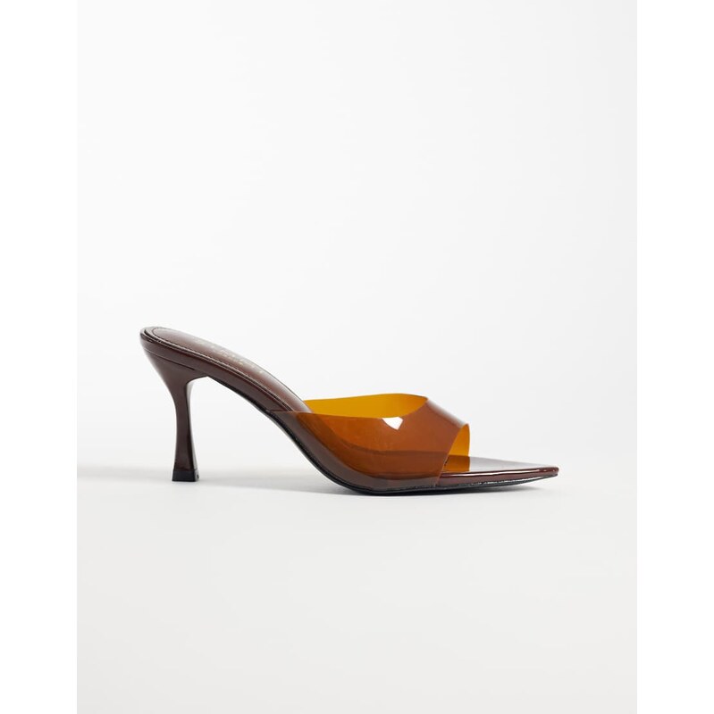 SIMMI Shoes Simmi London Shona heeled mule sandals in chocolate