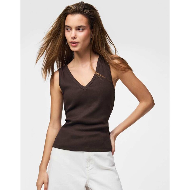 Pieces Tank top in hot fudge1-Brown