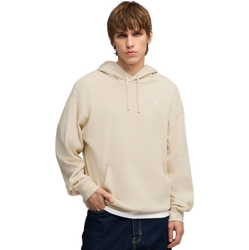 Pánská mikina Puma ESS Elevated Relaxed Hoodie, béžová, 692019
