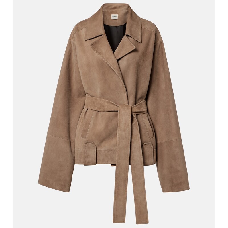 Khaite Alder belted suede jacket
