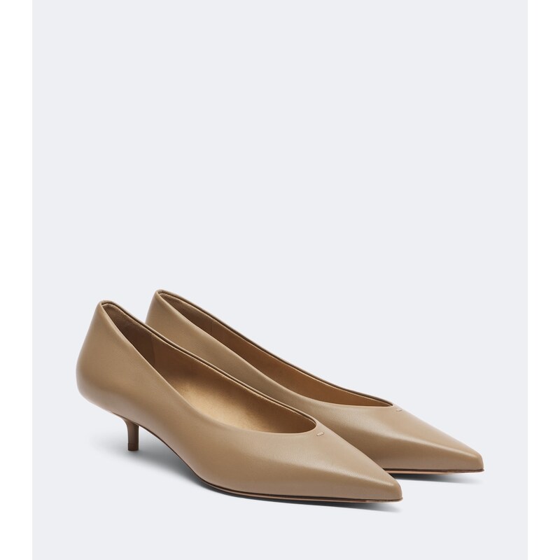 Lodičky Max Mara z kůže v barvě Clay