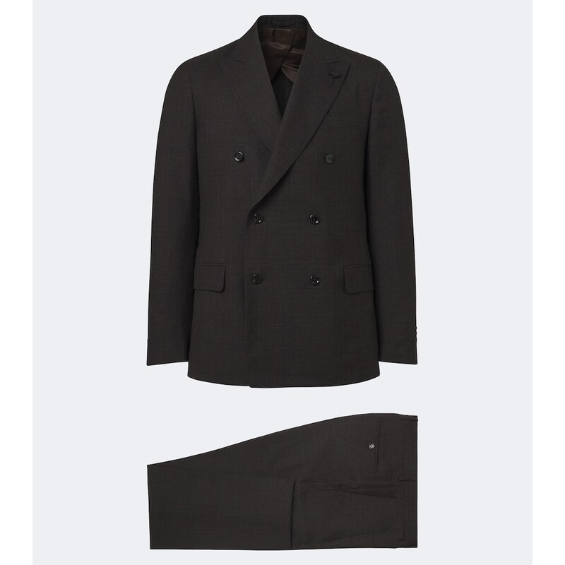 Lardini Checked double-breasted virgin wool suit