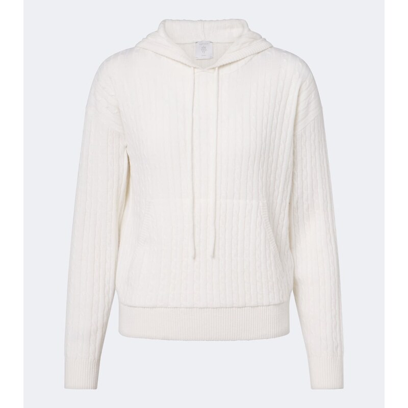 Eleventy Cable-knit cashmere hoodie