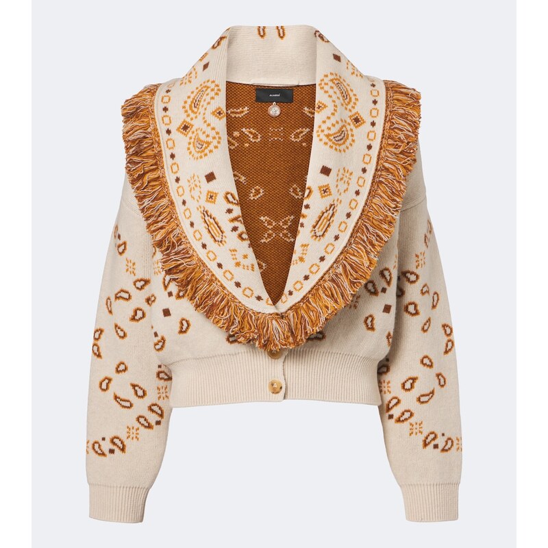 Alanui Bandana wool and cashmere cardigan