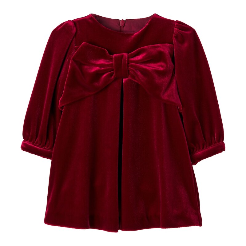 Patachou Bow-detail velvet dress