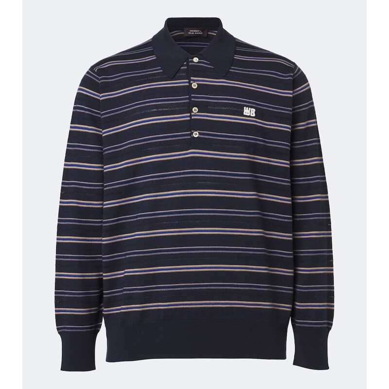 Wales Bonner Beam striped wool polo sweater