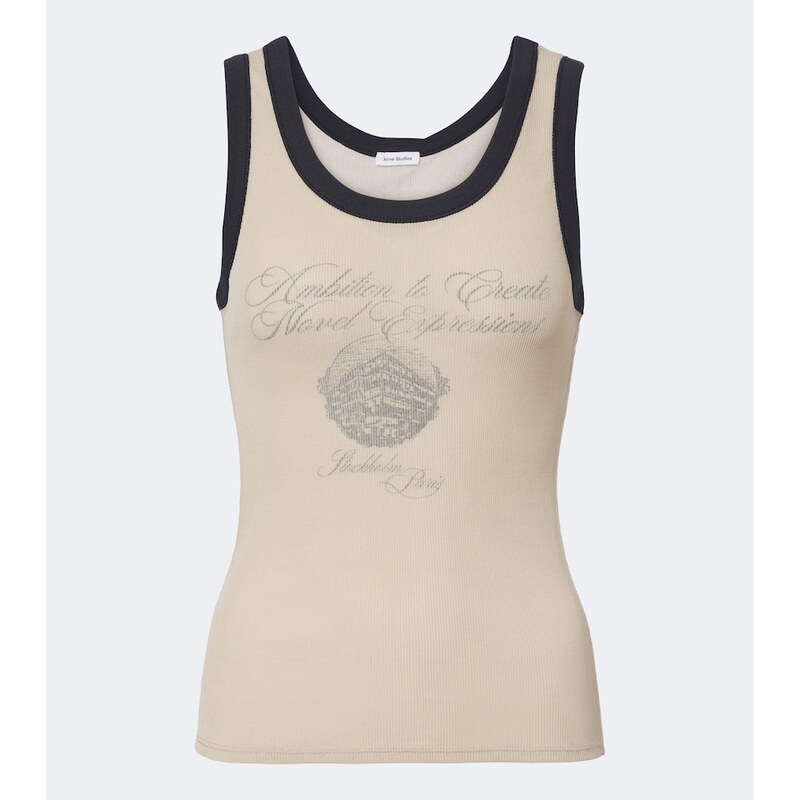 Acne Studios Printed ribbed-knit tank top